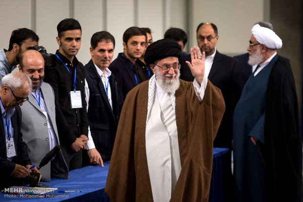 Ayat. Khamenei casts his ballot