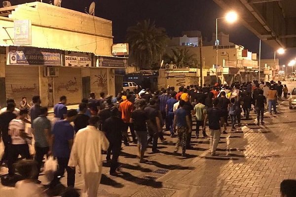 تظاهرات گسترده مردم بحرین در حمایت از علمای زندانی
