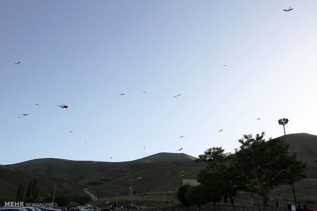 Children fly kites in Sanandaj festival of kites