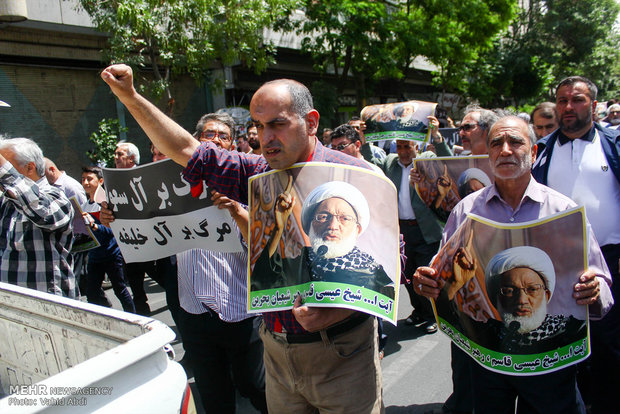 People in Tabriz denounce Bahrain crack-down on cleric