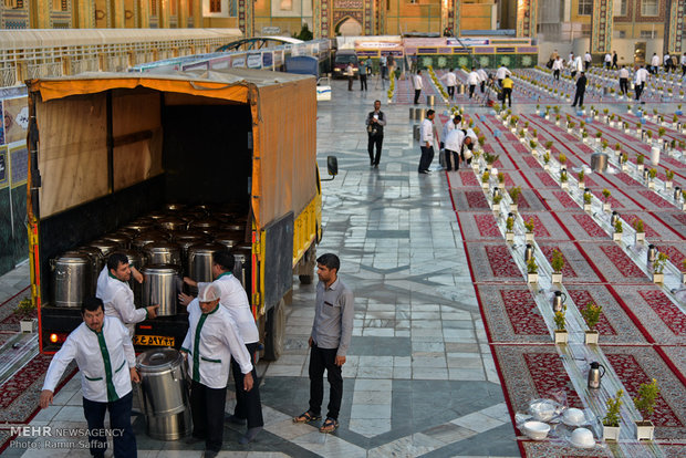 Iftar banquet at Holy Shire of Imam Reza (AS) 