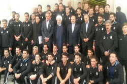 اعضای تیم ملی فوتبال با رئیس جمهور دیدار کردند