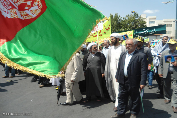 حضور مهاجرین افغانستانی در راهپیمایی روز قدس مشهد