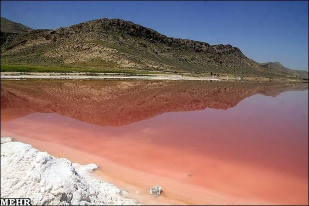 دریاچه مهارلو قرمز شد/ کم آبی و آلودگی عامل اصلی