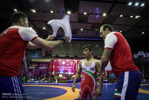 Cadet wrestlers at Asian Championships in Bangkok, Day 2 