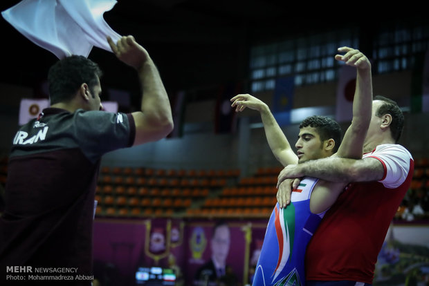 Cadet wrestlers at Asian Championships in Bangkok, Day 2 