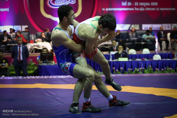 Cadet wrestlers at Asian Championships in Bangkok, Day 2 