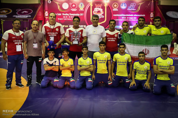 Cadet wrestlers at Asian Championships in Bangkok, Day 2 