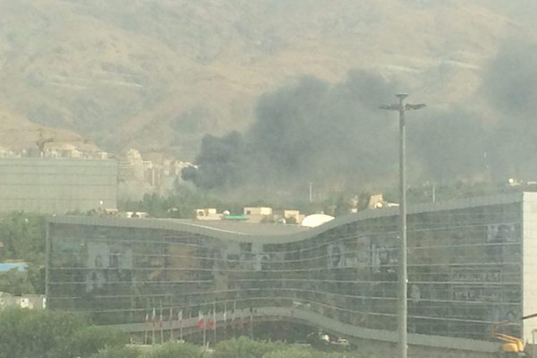 آتش سوزی در نمایشگاه بین المللی تهران