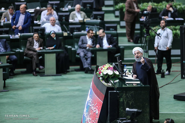 President Rouhani attends parliament to defend ministers