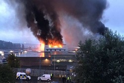 وقوع آتش‌سوزی در شهر گلاسکو در اسکاتلند