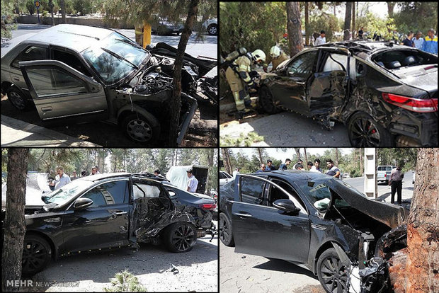 تصادف ۲ خودرو در جاده تهران قم/۵ نفر مصدوم شدند