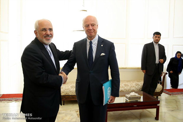 Iran's Zarif meets UN Syria special envoy