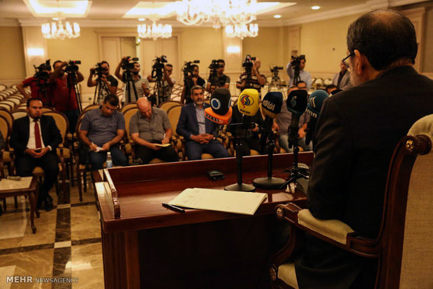 Press conference of Secretary of Expediency Council in Baghdad