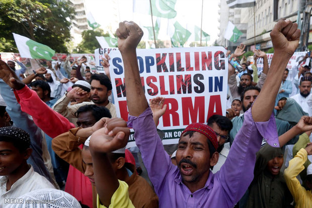 تظاهرات علیه کشتار مسلمانان روهینگیا‎