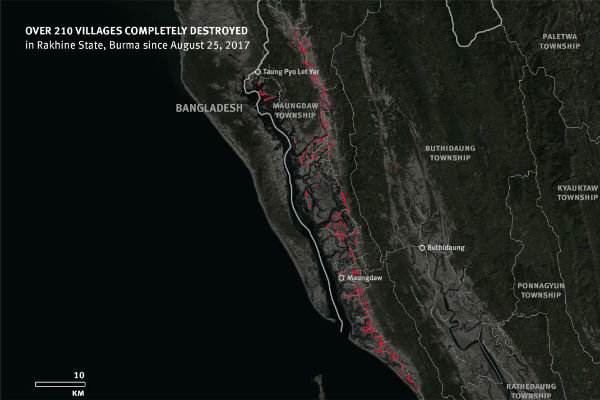 Myanmar Müslümanlarına ait 214 köy tamamen tahrip edildi