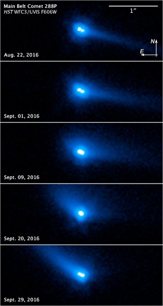رصد نخستین شهاب سنگ دوگانه با دنباله توسط هابل