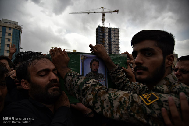 مراسم تشییع دو شهید مدافع حرم رضا سنجرانی و محمد رضا یزدانی‎