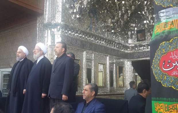 Pres. Rouhani attends Ashura mourning at Shah-Abdol-Azim 