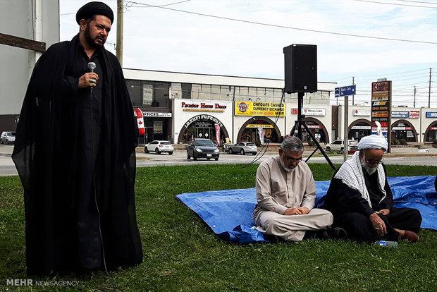 تجمع اعتراض آمیز مسلمانان در مقابل کنسولگری پاکستان در تورنتو 