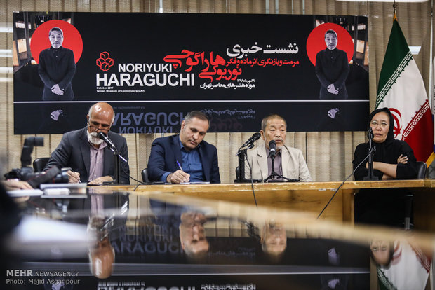 بازدید نوریوکی هاراگوچی هنرمند ژاپنی و خالق اثر ماده و فکر از اثرش پس از چهل سال