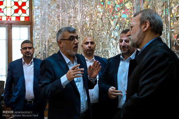 Larijani meets with Hamas deputy political chief