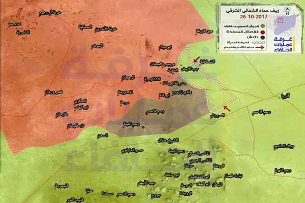 الجيش السوري یرد على خروقات خفض التصعيد بريف حماة الشمالي