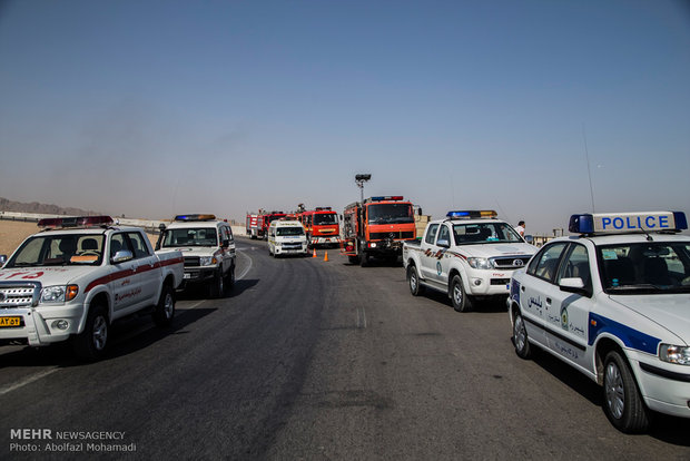 مانور امداد و نجات حوادث جاده ای در یزد