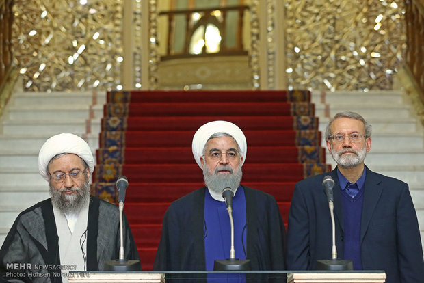 Heads of Iran’s trio branches of power meet
