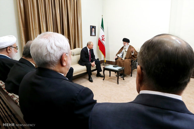 Iran Leader Ayat. Khamenei meets Russia's Vladimir Putin