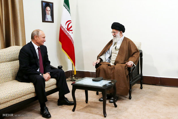 Iran Leader Ayat. Khamenei meets Russia's Vladimir Putin