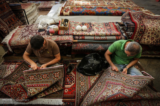 Tehran carpet market in grand bazaar