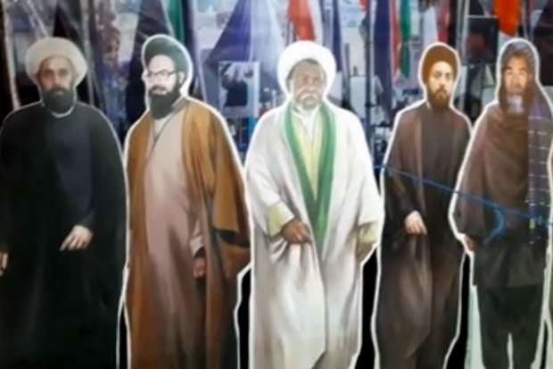 ماکت رهبران و سرداران جبهه مقاومت اسلامی در مراسم اربعین