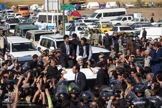 سفر رئیس جمهور به مناطق زلزله زده کرمانشاه
