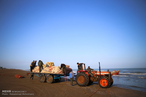 موسم الصيد في بحر قزوين شمالي ايران