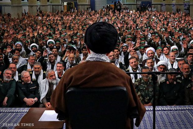 Basij commanders and forces meet with Ayatollah Khamenei