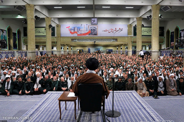 Basij commanders and forces meet with Ayatollah Khamenei