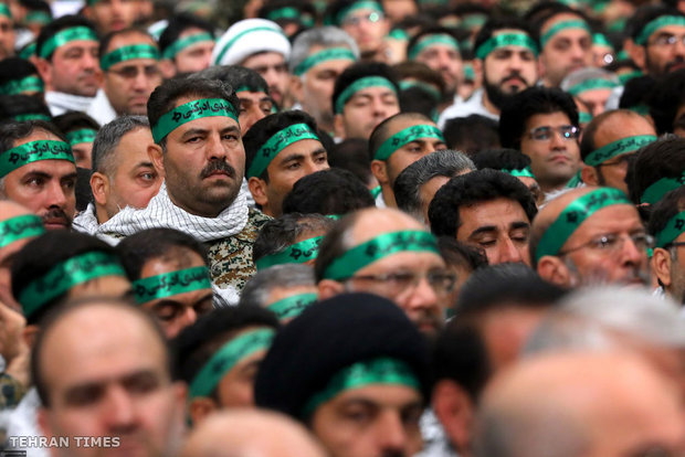 Basij commanders and forces meet with Ayatollah Khamenei