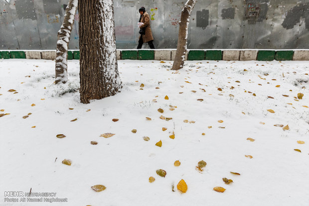 1st autumn snow covers Tabriz