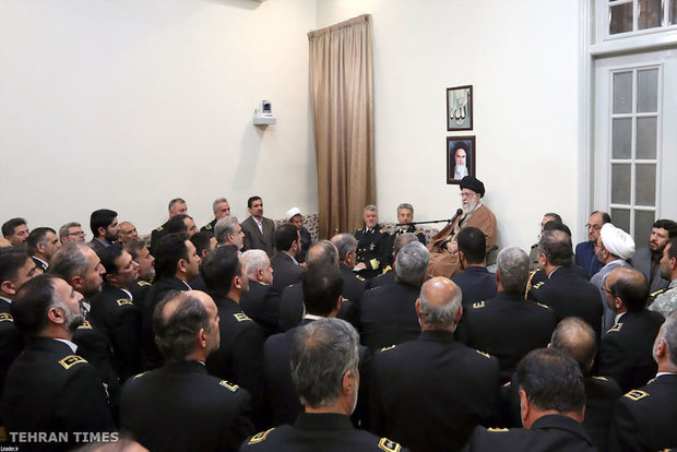 Commanders and officials of the Naval Forces meet with Ayatollah Khamenei