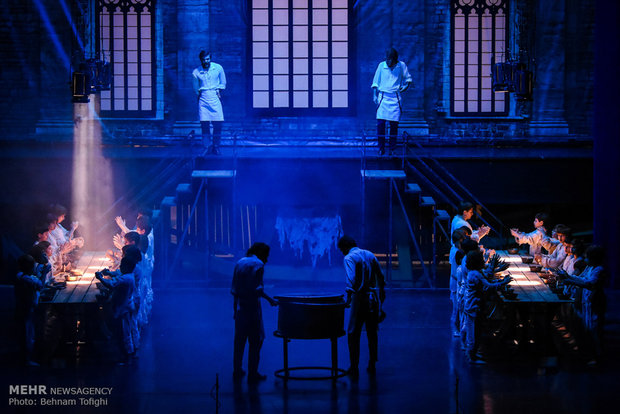 Oliver Twist musical on stage in Tehran