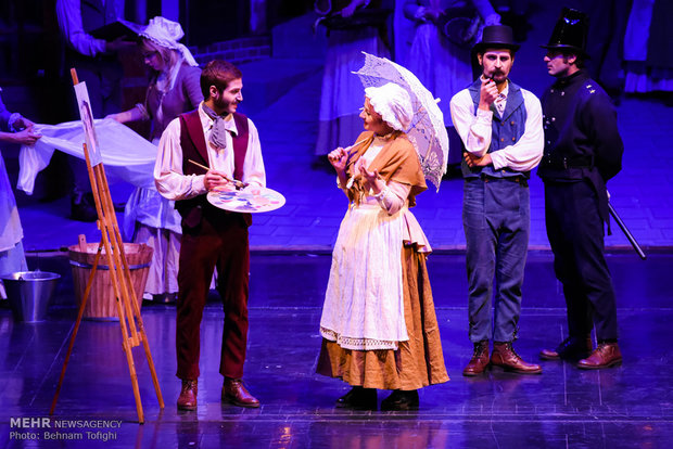 Oliver Twist musical on stage in Tehran