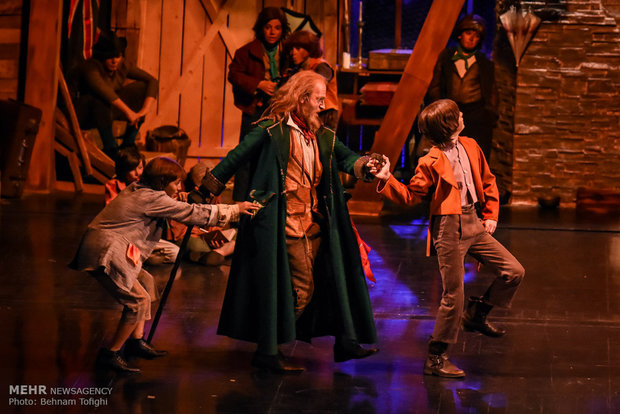 Oliver Twist musical on stage in Tehran