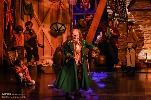 Oliver Twist musical on stage in Tehran