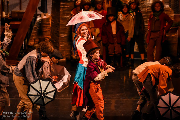 Oliver Twist musical on stage in Tehran