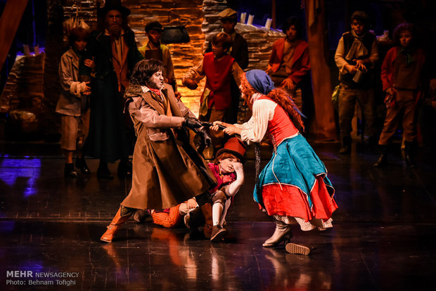 Oliver Twist musical on stage in Tehran