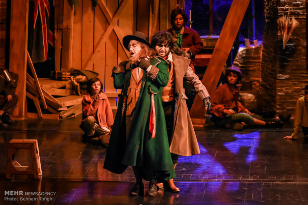 Oliver Twist musical on stage in Tehran