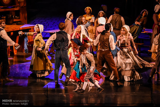 Oliver Twist musical on stage in Tehran