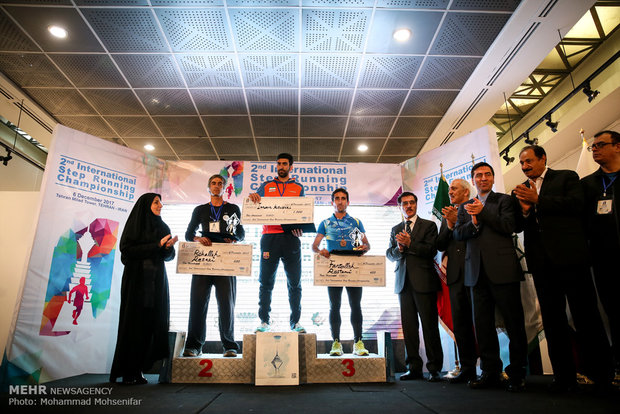 Intl. stair climbers run up Milad Tower