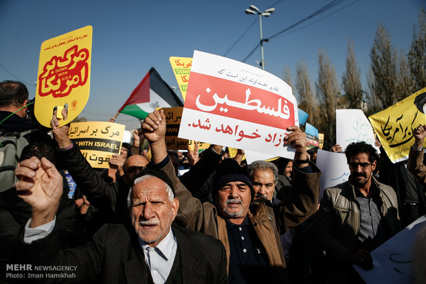 تظاهرات احتجاجية في طهران تنديدا بقرار ترامب حول القدس